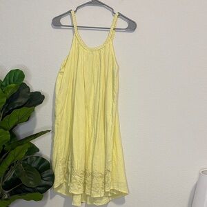 India Boutique Light neon Yellow 100% cotton boho Dress